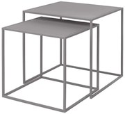 Măsuțe de cafea gri-deschis 2 buc. din metal 40x40 cm Fera – Blomus