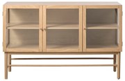 Vitrină din lemn de stejar 88x140 cm Elba – Unique Furniture