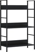 vidaXL Etajeră cărți 3 rafturi, negru, 60x27,6x90,5 cm, lemn prelucrat