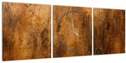 Tablou - Lemn în detaliu (cu ceas) (90x30 cm)