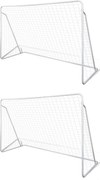 vidaXL Porți de fotbal cu plasă, 2 buc, 240 x 90 x 150 cm, oțel