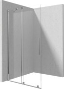 Paravan dus sticla securizata walk-in cu usa glisanta, 90x195 cm, crom lucios, Deante Prizma 900x1950 mm, Crom lucios