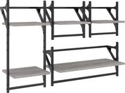 vidaXL Set rafturi perete cu bare, 4 buc., gri sonoma, lemn prelucrat