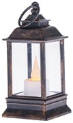 Lanternă cu lumânare LED Bronz Cremona, 6 x 13 cm