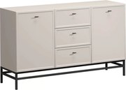 Comodă Lorini 150 cm cu sertare - cașmir / mânere negre T-bar / cadru