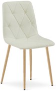 Scaun Bucatarie/Dining Fido Material Textil Bej Picioare Metalice Finisaj Lemn
