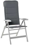 Outsunny Scaun de Pescuit Pliabil cu Cotiere și Spătar Înălțat Reglabil, 75x61.5x76-115 cm, Gri | Aosom Romania