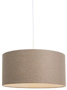 Lampă suspendată rustică albă cu abajur maro 50 cm - Combi 1