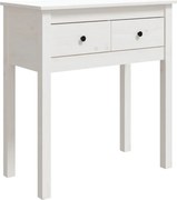 vidaXL Masă consolă, alb, 70x35x75 cm, lemn masiv de pin