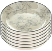 Set de 6 farfurii de desert Flori delicate 10 cm, gri