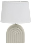 Veioză albă/bej din ceramică cu abajur textil (înălțime 31 cm) – Casa Selección