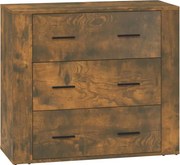 vidaXL Dulap, stejar fumuriu, 80x33x70 cm, lemn compozit