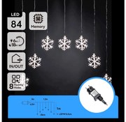 Aigostar - Instalație luminoasă LED de exterior pentru Crăciun, 84 LED / 8 funcții, 1,2 x 1 m, IP44, alb rece, cu fulgi de zăpadă