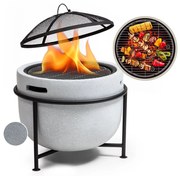 Blumfeldt Grail, vatră cu grătar, MGO și carcasă din oțel, inclusiv protecție împotriva scânteilor