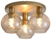 Searchlight 44521CP - Plafonieră RADIANCE, 3 x E27, 60 W, 230 V, Ø 37,5 cm, auriu