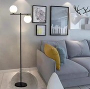 Lampadar Venus, 2 globuri, Negru, 157cm