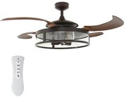 Ventilator LED de tavan CLASSIC FANAWAY 212925 3xE27/4W/230V maro + telecomandă