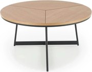 Masuta cafea KARIDA, stejar natural/negru, 80x80x41 cm