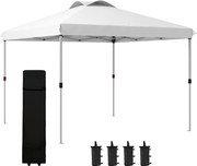 Outsunny Tonelă / pavilion de grădină pop-up pliabil 3 x 3 m cu sac de transport pe roți, înălțimi reglabile | Aosom Romania