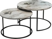 Set 2 Masute De Cafea Selmma PAL Finisaj Marmura Alba, Model 2
