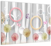 Tablou abstract cu păpădii (70x50 cm)