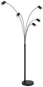 Lampadar cu 5 spoturi directionabile metal negru ROBBY