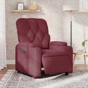 vidaXL Fotoliu rabatabil electric, roșu vin, material textil