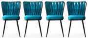Set de scaune de sufragerie Kusakli Blue, 4 buc., 4 buc