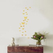 Sticker perete 3D Mirror Gold Butterflies