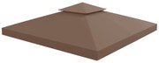 Outsunny Acoperis de Schimb pentru Foisor 3x3m, Prelata pentru Foisor cu 2 Niveluri Rezistent la Razele UV, Cafeniu (NUMAI PRELATA)