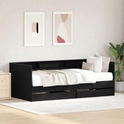 vidaXL Cadru de daybed cu sertare Stejar negru 90 x 190 cm