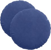 vidaXL Perne de Șezut 2 pcs Albastru Poliție Ø 40 x 13 cm Catifea