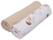 Set 2 paturici muselina 110x110 cm Kidizi Birdy, 100% bumbac