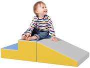 HOMCOM Parcurs motricitate bebeluș jucării de escaladă modulabil 2 cuburi gigante din spumă 50 x 50 x 25 cm multicolor | Aosom Romania