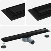 vidaXL Scurgere de duș 2 în 1 cu sifon 360° Negru 60 cm