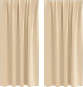 vidaXL Perdele Opaque cu Inel 2 pcs Crem 175 x 140 cm Poliester