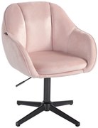 HR12055CROSS Scaun Roz Pudra din Catifea cu Bază Neagră