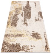 Covor MEFE modern 8731 Rozetă vintage - structural două niveluri de lână bej