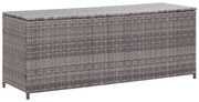vidaXL Ladă de depozitare de grădină, gri, 150x50x60 cm, poliratan