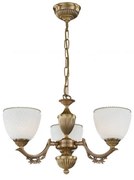 Candelabru cu 3 brate clasic design italian din alama si sticla 8651 RA-L. 8651/3