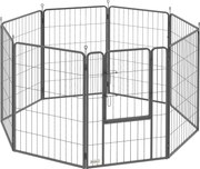 PawHut Tarc octogonal pentru pui cu 8 panouri tarc pentru pui cu 8 plăci de grilaj ușă țăruși pentru sol flexibil pliabil 100 cm înălțime | Aosom Romania