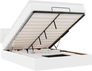 vidaXL Cadru de pat otoman cu saltea alb 140x200cm piele artificială