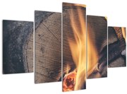 Tablou - Lemn în foc (150x105 cm)
