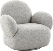 Fotoliu gri deschis cu tapițerie din țesătură bouclé Messina – House Nordic