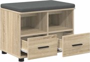vidaXL Bancă pentru hol cu pernă cu raft Stejar Sonoma 60 x 38 x 46 cm