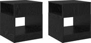 vidaXL Masă laterală 2 pcs Stejar Negru 40,5 x 40 x 45 cm
