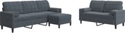 vidaXL Set de canapele cu perne, 3 piese, gri închis, catifea