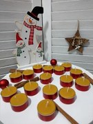 Lumanare ceara de albine tip pastila - rosu