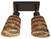 Plafoniera eco din bambus Java 2-Shade bl/15x17, bl./nat