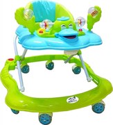 Premergator Reglabil in 3 Trepte NOVOKIDS™ Happy Duck , cu roti din silicon, Ratusca, Pliabil, 8 Roti, Cu Melodii, Verde Turquoise